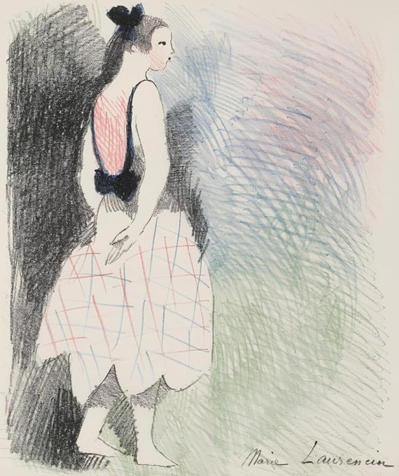 マリー・ローランサン、構成、不思議の国のアリス、限定版リトグラフ