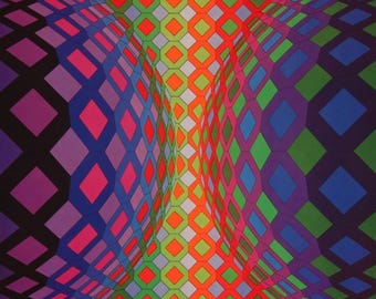 Victor Vasarely, Composition, Octogone, Limited Edition Héliogravure