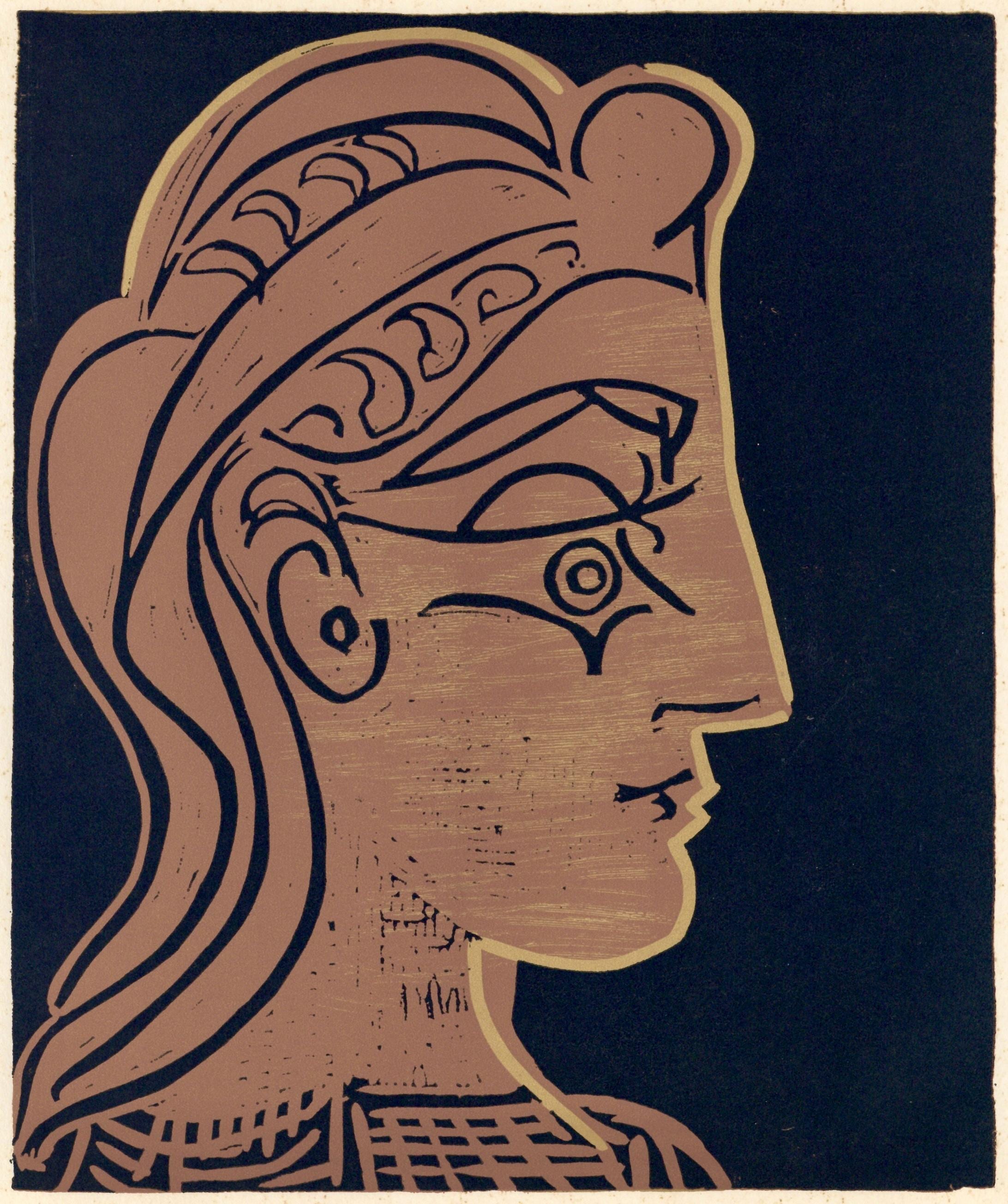 Pablo Picasso, Tête De Femme (orozco 214), Grabados Al Linóleo