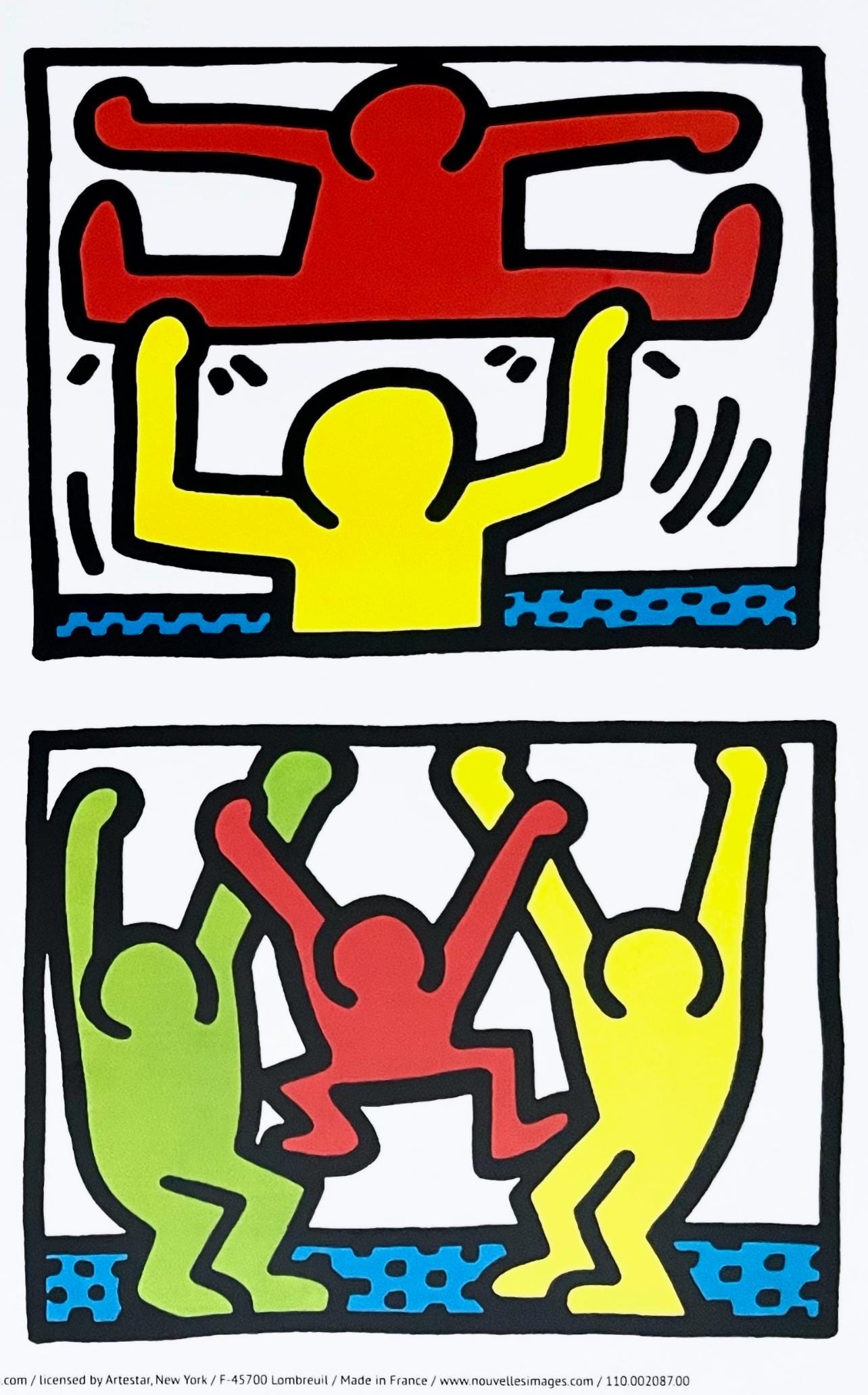 【1/30 取り下げ】 Keith Haring - Posters Keith Haring, Pop Shop Quad I, Official Edition Offset Lithograph