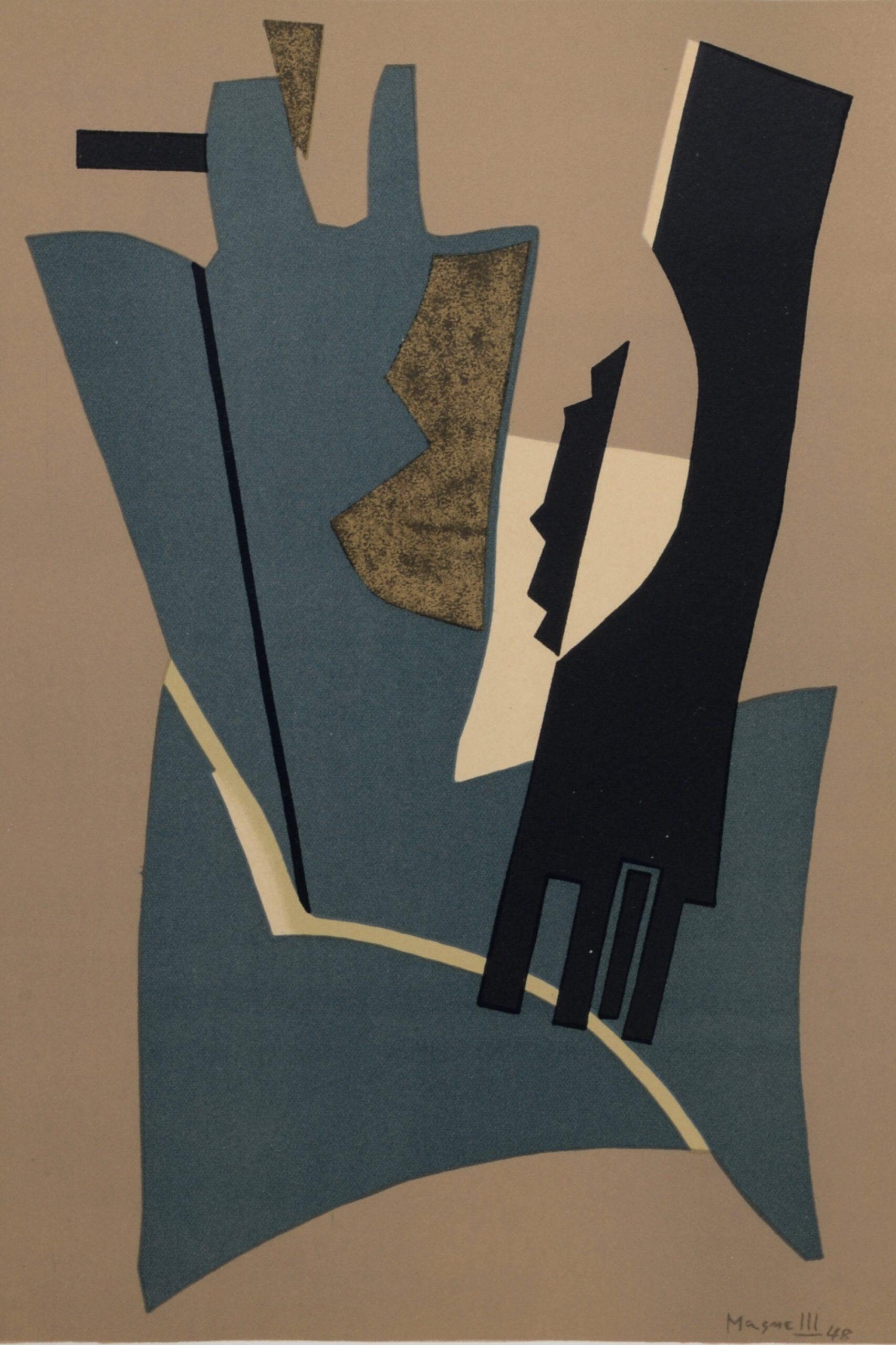 Alberto Magnelli、 ELEMENTS GROUPES NO.1 Alberto Magnelli, Composition, San Lazzaro Et Ses Amis, Xxe