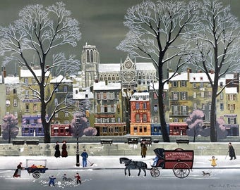 Michel Delacroix, La Neige Sur La Seine, Limited Edition