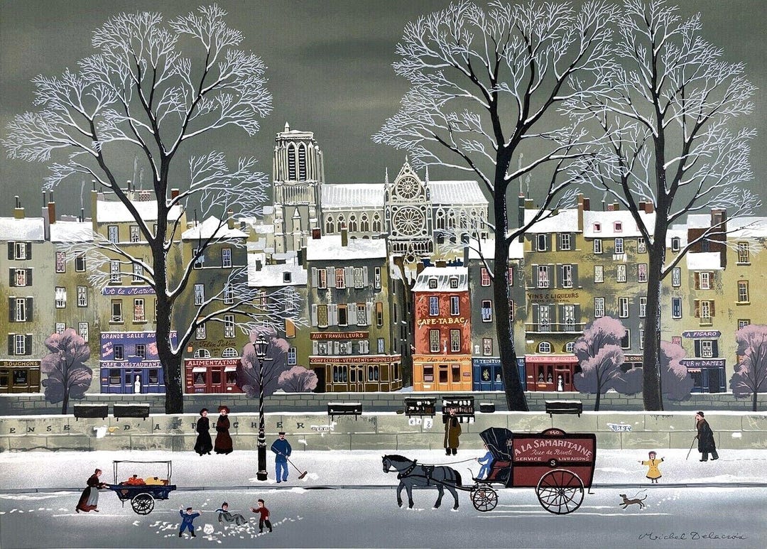 Michel Delacroix, La Neige Sur La Seine, Limited Edition