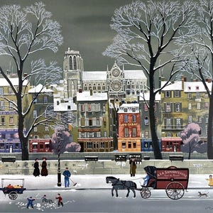 Michel Delacroix, La Neige sur la Seine, Litografía de edición limitada