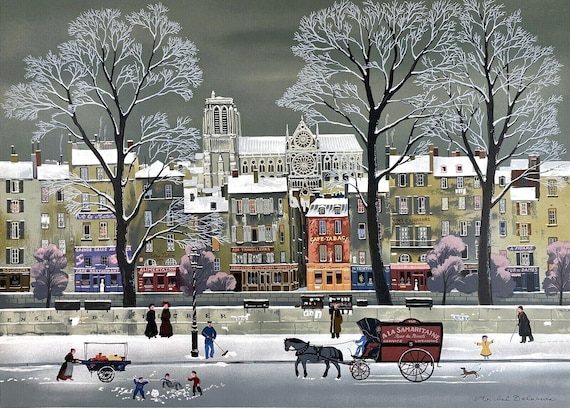 Michel Delacroix, La Neige Sur La Seine, Limited Edition