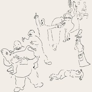 Marc Chagall, Composition, Suite Provinciale avec 92 dessins inédits de Marc Chagall, Limited Edition Lithograph