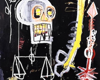 Jean-Michel Basquiat, zwarte schedel, officiële editie gearchiveerde pigmentprint
