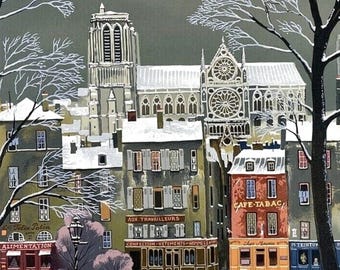 Michel Delacroix, La Neige Sur La Seine, Limited Edition