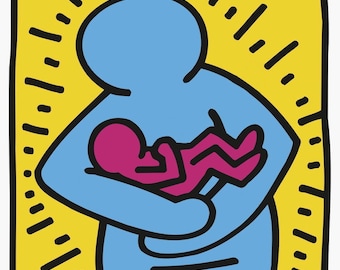 Keith Haring, Ohne Titel (Mutter und Baby), Siebdruck