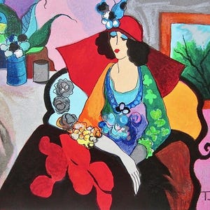 絵画 Tarkay red hat Itzchak Tarkay, Red Hat, Signed, Limited Edition Silkscreen - Etsy