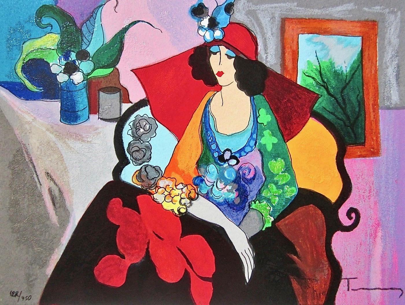 Itzchak Tarkay, Red Hat, Signed, Limited Edition Silkscreen - Etsy