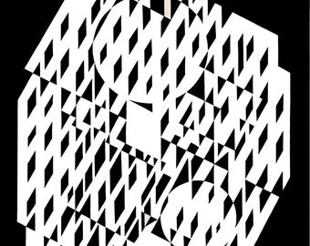 Victor Vasarely, Composition, Croisées, Limited Edition Héliogravure