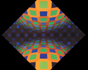 Victor Vasarely, Kompozycja, Octogone, edycja limitowana Héliograwiura