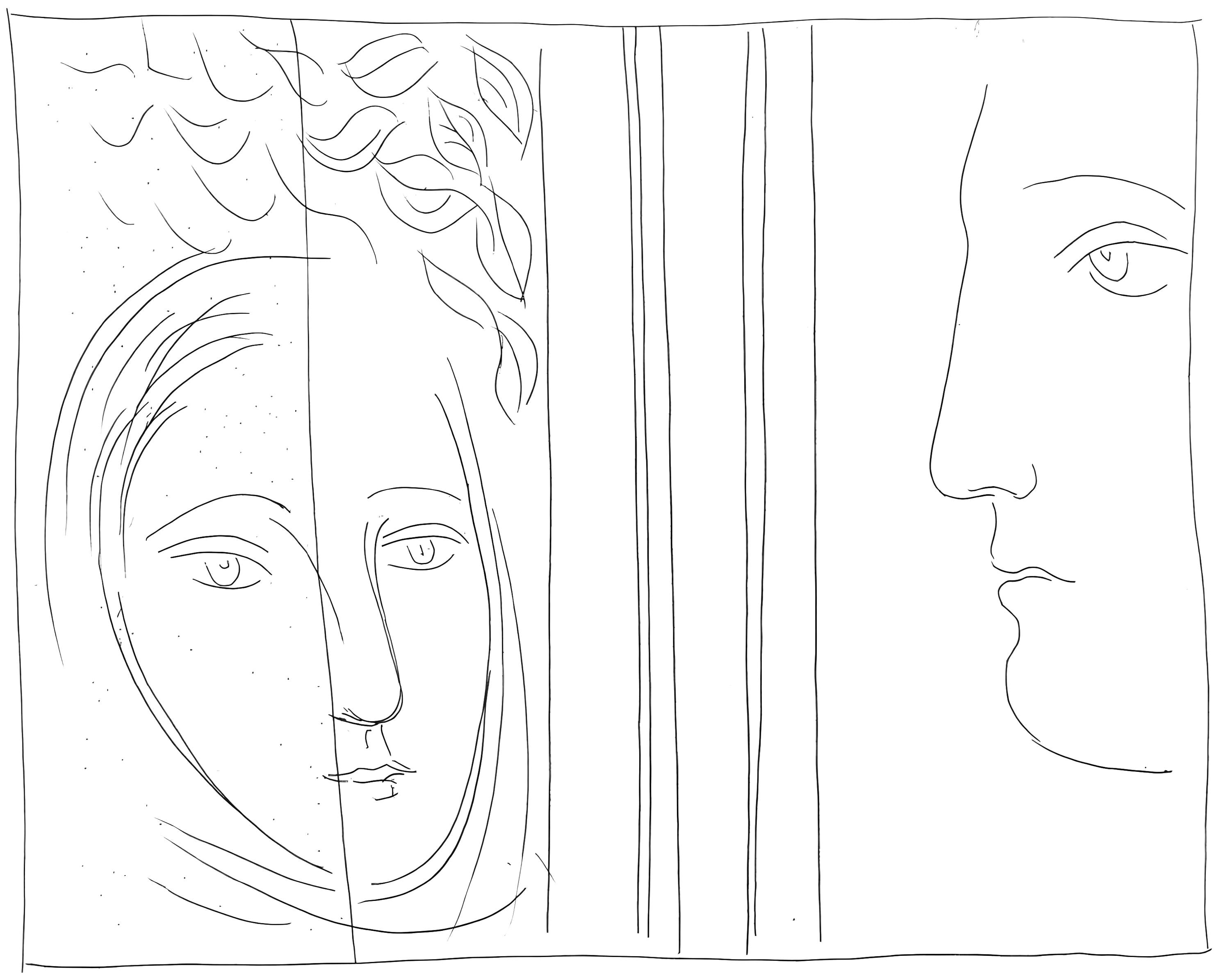 パブロ・ピカソ、プロフィールと女性、変身物語、限定版リトグラフ