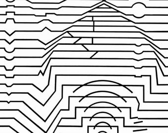 Victor Vasarely, Composition, Ondulatoires, Limited Edition Héliogravure