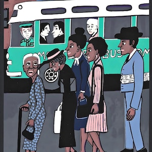 Faith Ringgold, Anhänger Montgomery Bus Boykott, Brief aus Birmingham City Jail, Limitierte Siebdruck