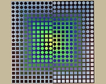 Victor Vasarely, Composición, Folklore Planétaire, Heliograbado de edición limitada