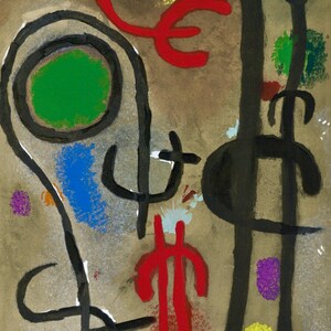 Joan Miró, Composition (Cramer 103; Mourlot 382-383), Miró Cartones 1956-1965, Limited Edition Lithograph