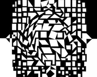 Victor Vasarely, Composition, Croisées, Limited Edition Héliogravure