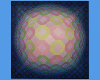 Victor Vasarely, Kompozycja, Octogone, edycja limitowana Héliograwiura