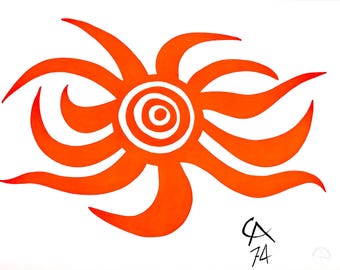 Alexander Calder, Sunburst, collection aux couleurs des couleurs de Braniff International Airways, lithographie en édition limitée