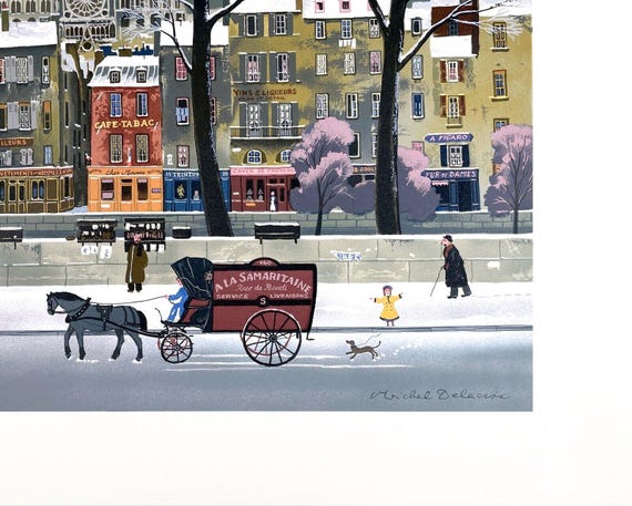 Michel Delacroix, La Neige Sur La Seine, Limited Edition