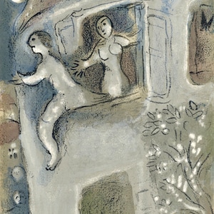 Marc Chagall, David (Mourlot 117-46; Cramer 25), Drawings from the Bible by Marc Chagall, Verve: Revue, Limited Edition Lithograph