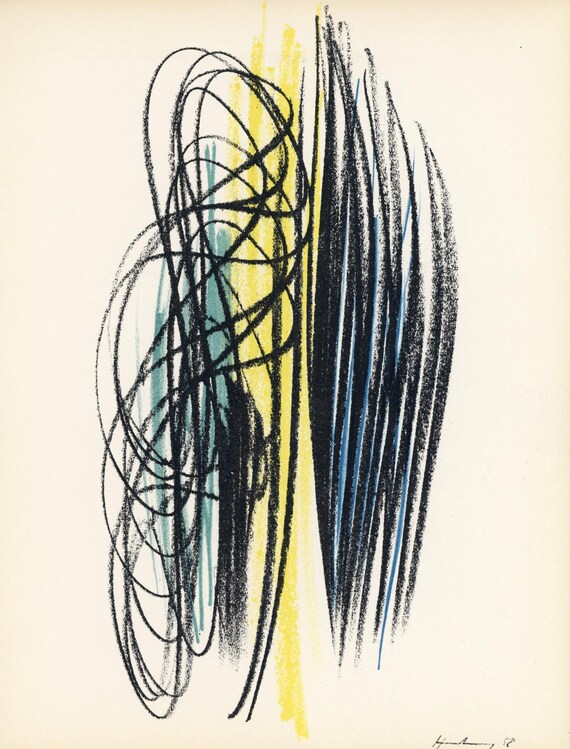 Hans Hartung、COMPOSITION、海外版超希少レゾネ、新品額付 Hans Hartung, Composition, Xxe Siècle, Limited Edition Lithograph