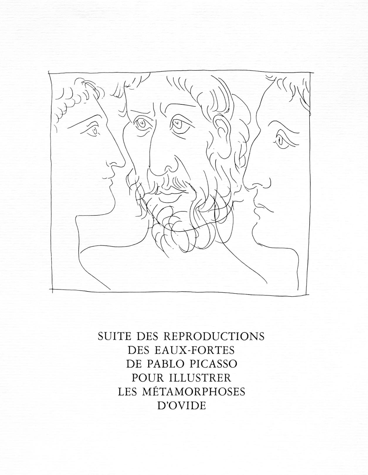 パブロ・ピカソ、プロフィールと女性、変身物語、限定版リトグラフ