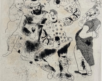 Marc Chagall, Feast at the Police Chief's House, from Dead Souls, Limited Edition Etching, 1923–1927
