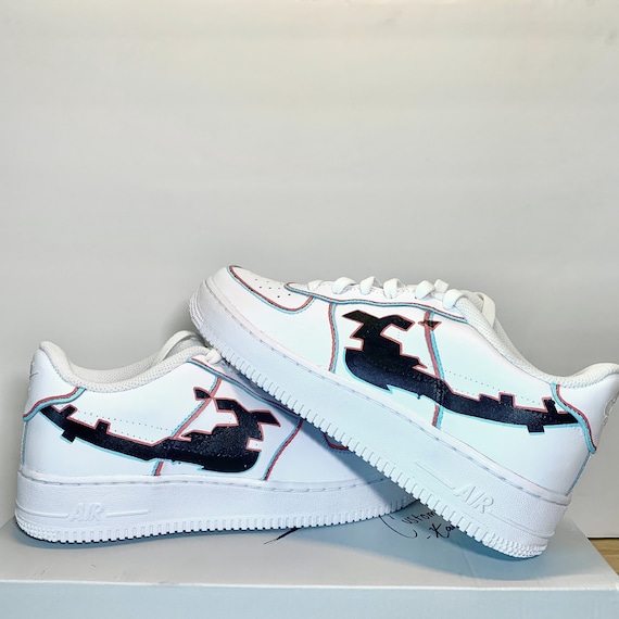 Personalized Air Force 1 Glitch Nike Custom Air Force 1 Handmade Men shoes Women Shoes Gift for Her Gift for Him