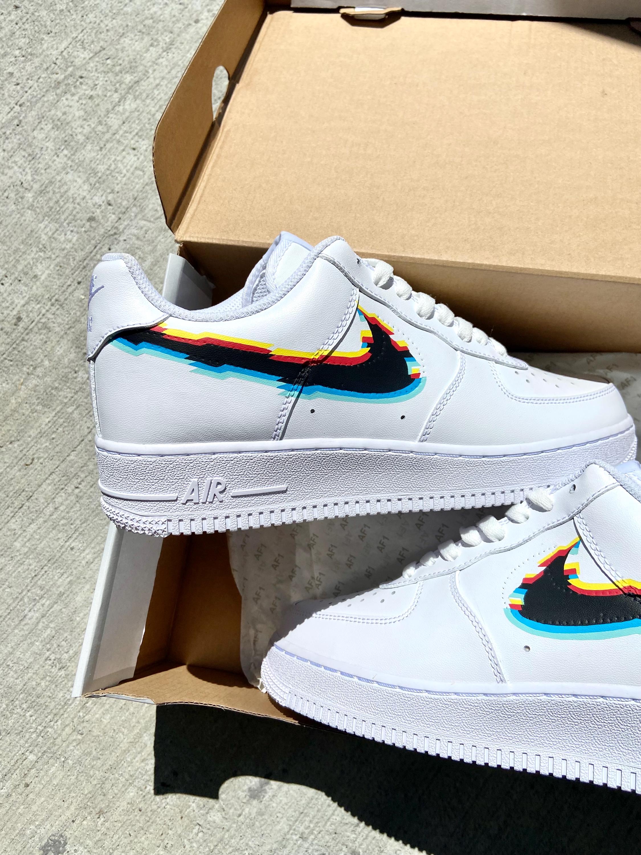 Custom Glitch Effect Sneakers | Hand-painted Pixel Nike Shoes |  Personalized Digital Art Sneakers | Custom Streetwear Shoes - Etsy Israel