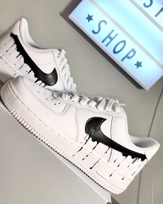 Personalized Air Force 1 Nike Paint Drip Nike Swoosh Custom Air Force 1 Handmade Air Force 1 Customs Custom Swoosh Air Force 1 Etsy