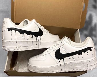 Personalized Air Force 1 Nike paint drip Nike Swoosh Custom Air Force 1 | Handmade | air force 1 customs, Custom Swoosh Air Force 1