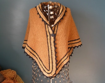 Walnut Brown Wool Shawl Naturally Dyed