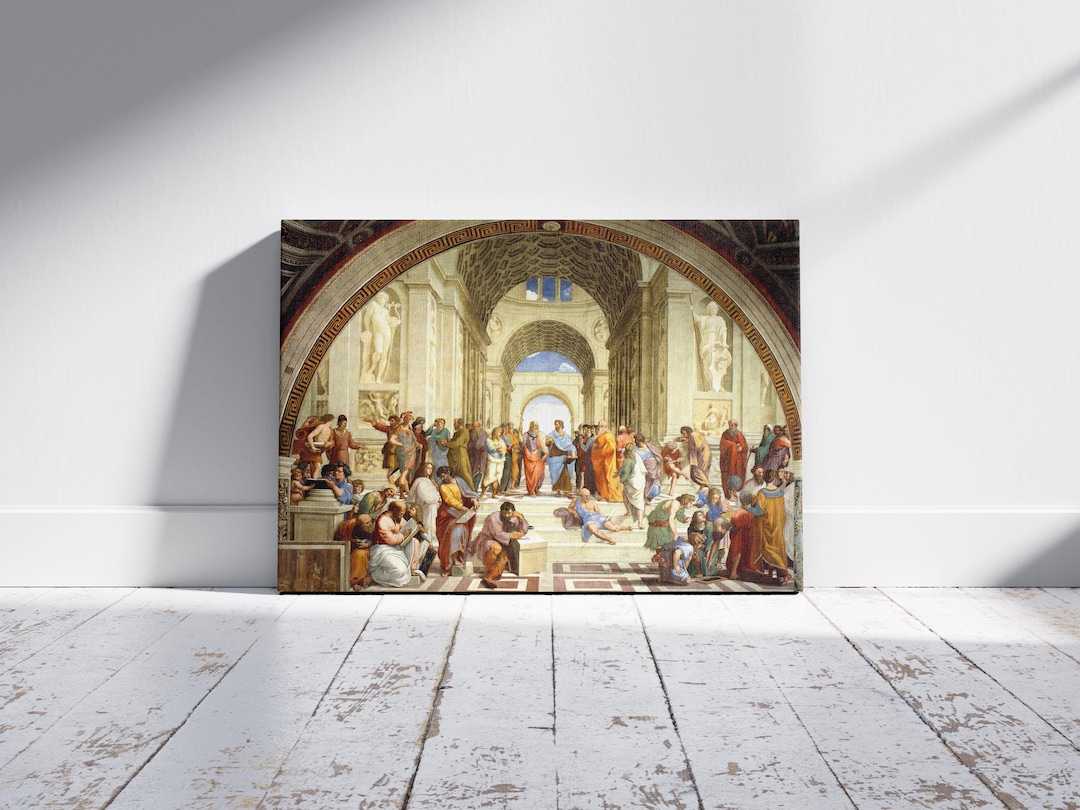 Poster Toile L'École D'Athènes – Platon Aristote – Encadré, Prêt à Accrocher, Impression D'art