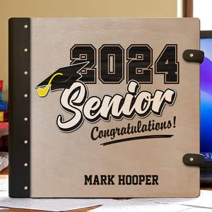Personalized Class of 2024 Senior Gift Binder | Graduation Keepsake Notebook with Name | Custom Grad Journal Graduate