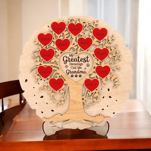 Personalized Wooden Family Tree Sign For Heartfelt Home Decor, Family Tree Sign Personalized Wooden, Mothers Day Gift