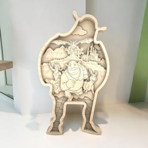 Multilayer Holz Märchen Elfe Wandkunst, 3D Cartoon Charakter Dekoration, Laser Cut Fantasy Holz Kunst für Kinderzimmer, Einzigartige Geschenkidee