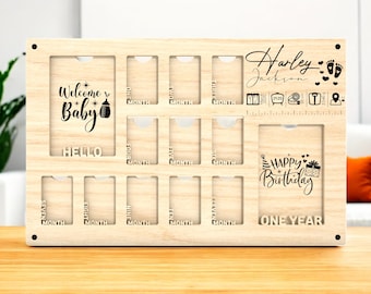 BuyWeek Cadre Photo Bébé, 12 Petits Cadres Photo Enregistrer La Première Année De Bébé Croissance Mensuelle,Cadre Souvenir De Bébé Pour Cadeau De Décoration De Maison (Blanc