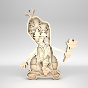 Princesa e amigos multicamadas 3D cortados a laser SVG