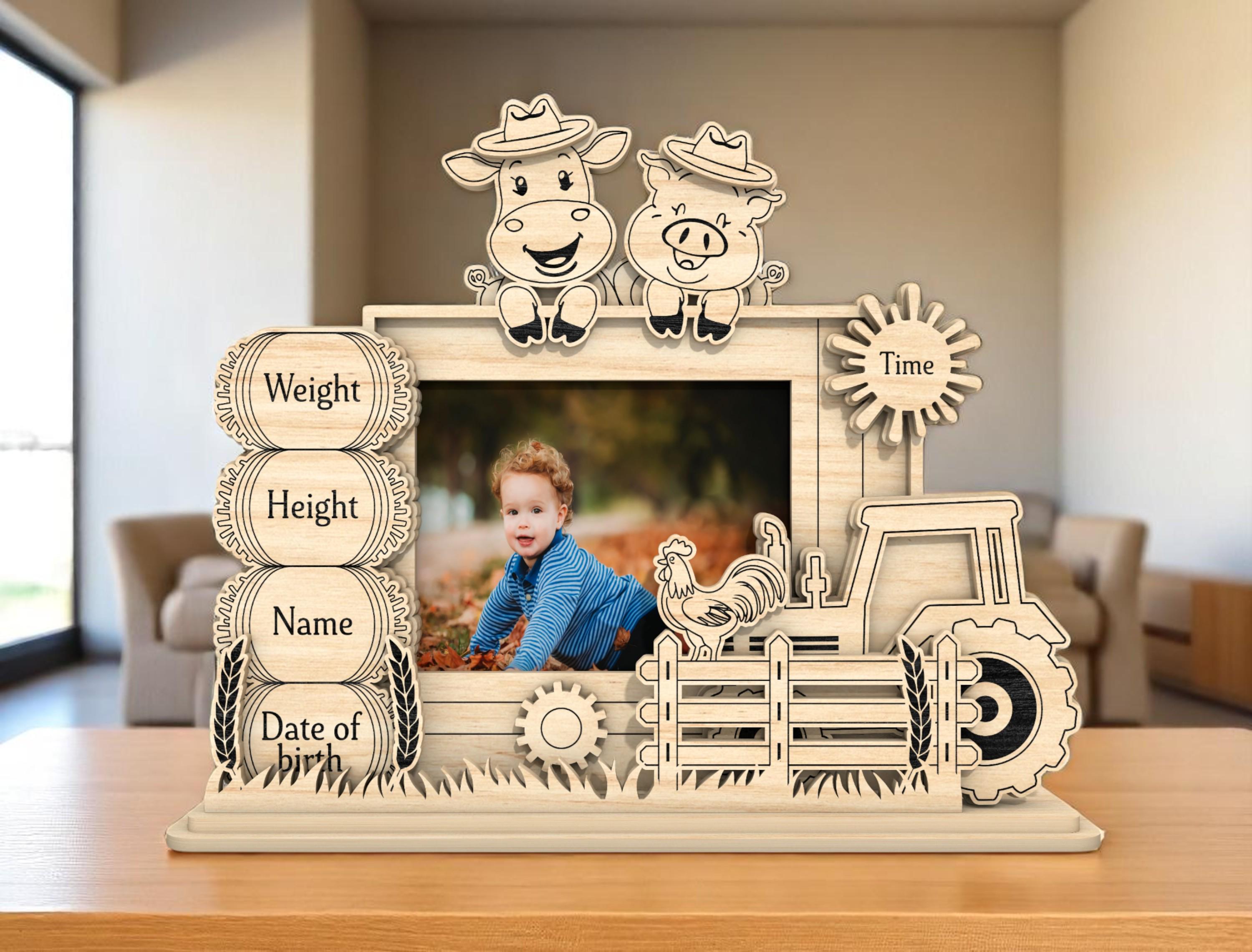 Cadre Photo Personnalisé Pour Bébé, Cadre En Bois Commémoratif Pour