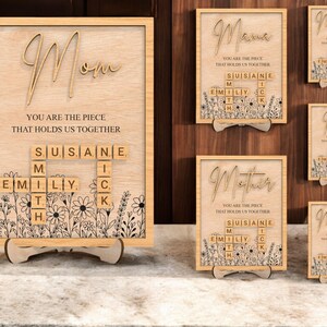 Custom Mothers Day Puzzle Sign, Mom You are the Piece that holds us together, Mothers day gift, Floral Wooden Mom Plaque, Mom Laser Cut Sign