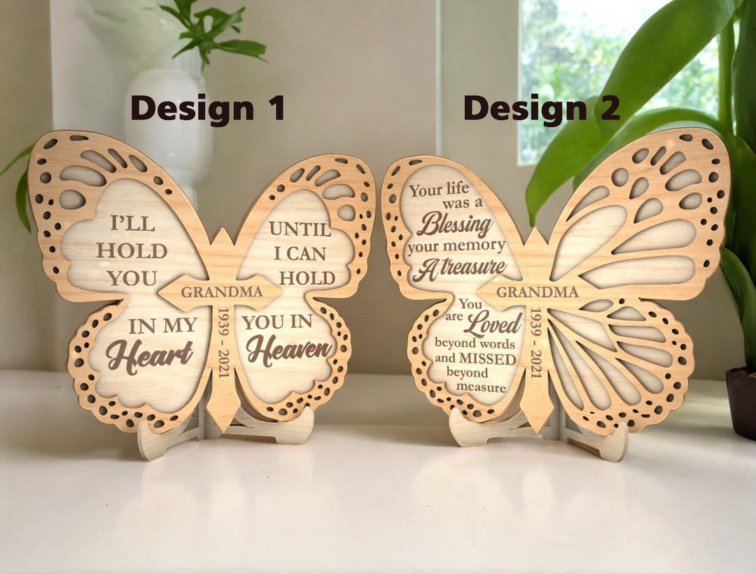 Personalized Memorial Butterfly Metal Sign - Memorial Gift Idea For Family Member - Up to 3 People