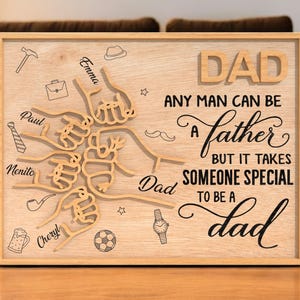 Fist Bump Sign Personalized Name, Fist Bump Family Hands, Fist Bump Plaque Father‘s Day Gift, Decor with Family Quote
