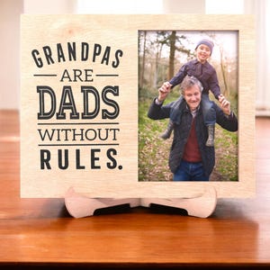 Christmas Gift Grandpa, I Love My Grandpa Grandpa, Grandpa Photo Frame Sign, Grandpas Are Dads Without Rules, Father’s Day Gift for Grandpa