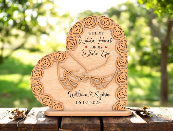 Targa a forma di cuore in legno personalizzata, regalo per la casa, decorazione per corridoio - Italia