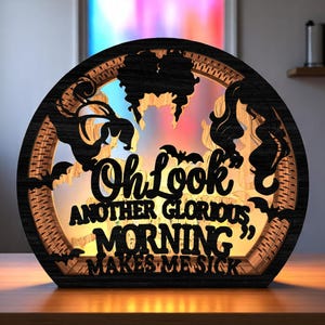 DIY Halloween Witch Lantern | Funny Morning Quote Light Box | Wooden Multilayer Spooky Decor | Laser Cut MDF Craft Kit