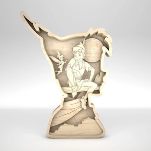 Multistrato Scene Art 3D SVG, Cartoon a strati 3D Svg, Fiaba in formato SVG, Pezzo d'arte a 8 strati per Glowforge