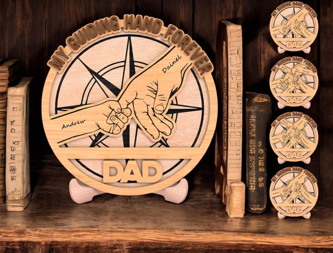 Father Figure Sign Personalized Wooden Dad Sign From Kids | My Guiding Hand Forever Father ...